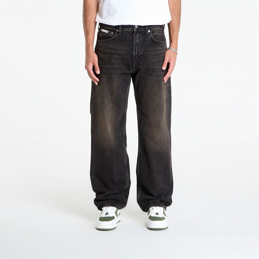 Džínsy CALVIN KLEIN Calvin Klein Jeans 90S Straight Espress Pants W35/L32 Čierna | LV04RD724G 01G