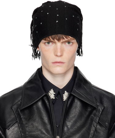 Kulicha KIKO KOSTADINOV Kiko Kostadinov Tarr Knit Beanie with Fringe Čierna | KKAW25KN11-116, 0