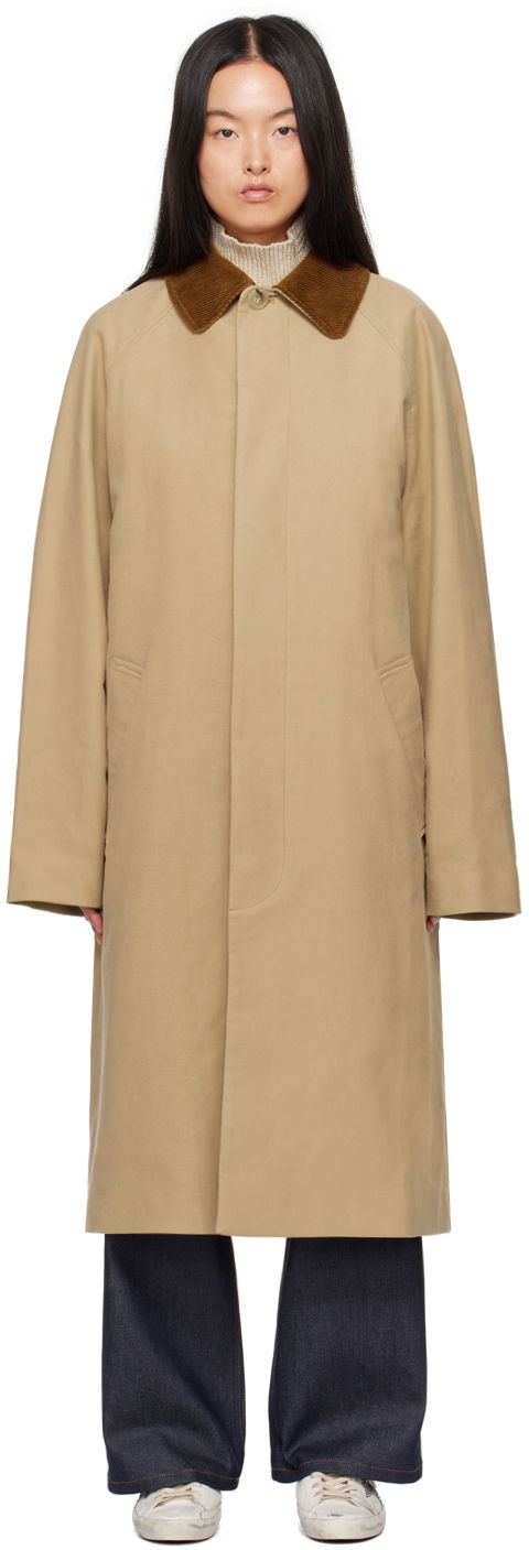 Gaspad Corduroy Collar Long Coat