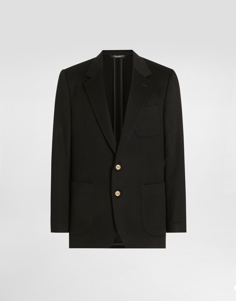 Bunda Dolce & Gabbana Single-breasted Portofino Cashmere Jacket Čierna | G2PT9TFUCA4N0000