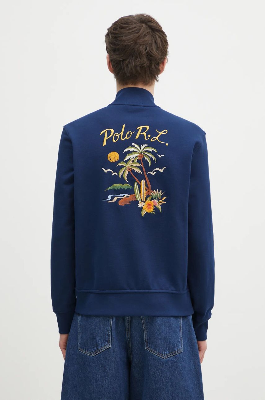 Mikina Polo by Ralph Lauren Blue Sweatshirt With Palm Tree Embroidery Navy | 710970280, 0