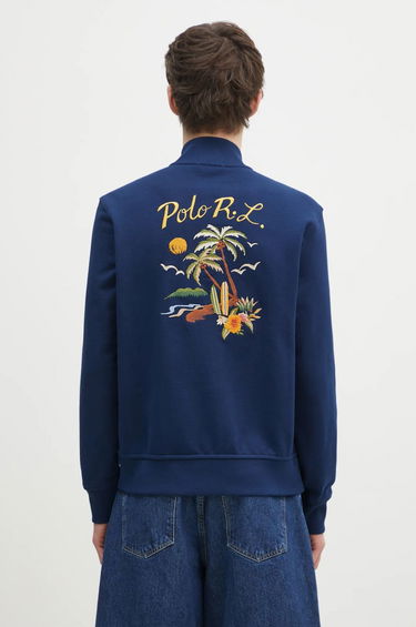 Mikina Polo by Ralph Lauren Blue Sweatshirt With Palm Tree Embroidery Navy | 710970280, 0