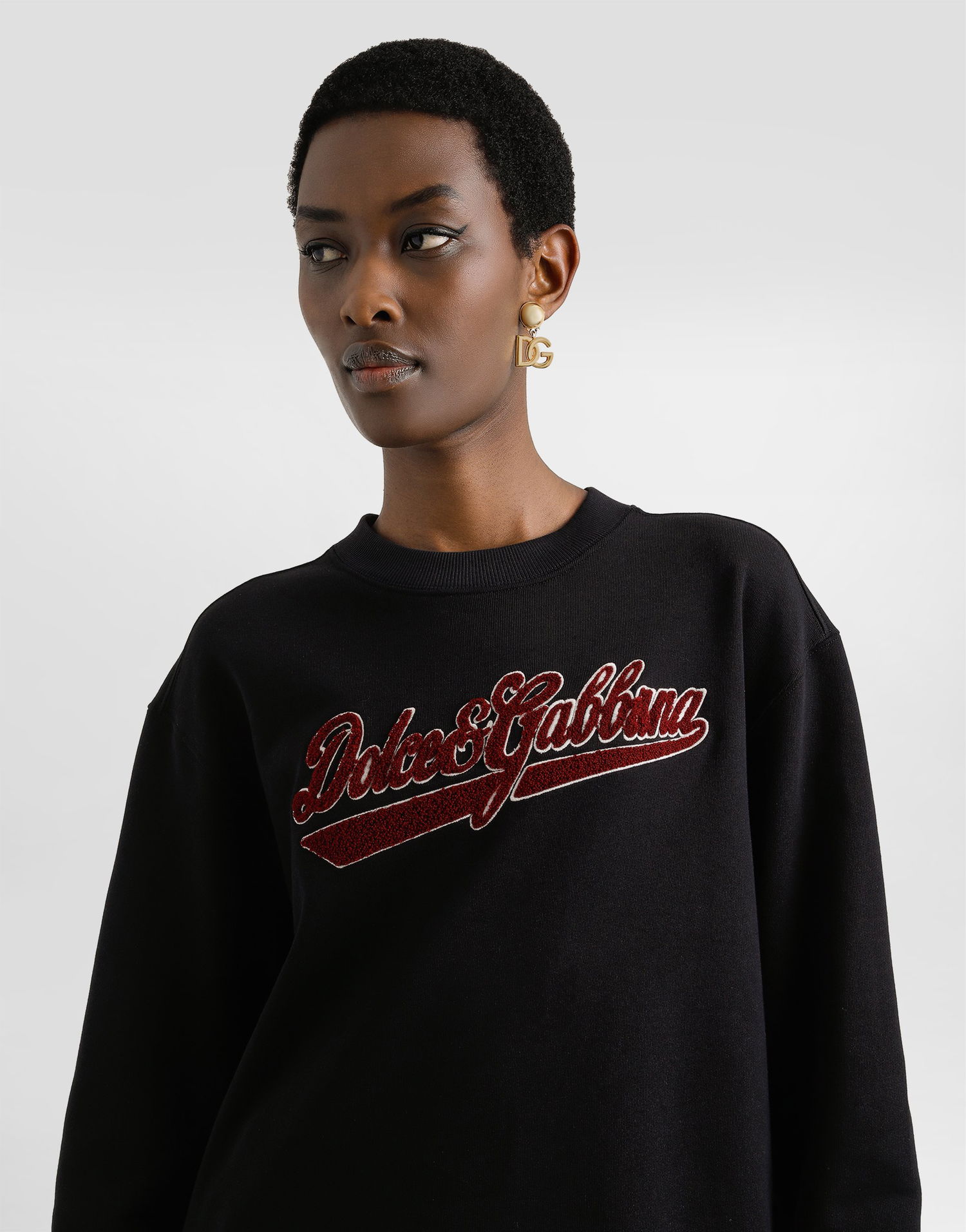 Mikina Dolce & Gabbana Dolce & Gabbana Cotton Sweatshirt with Logo Patch Čierna | F9S50ZGDDAIN0000, 1