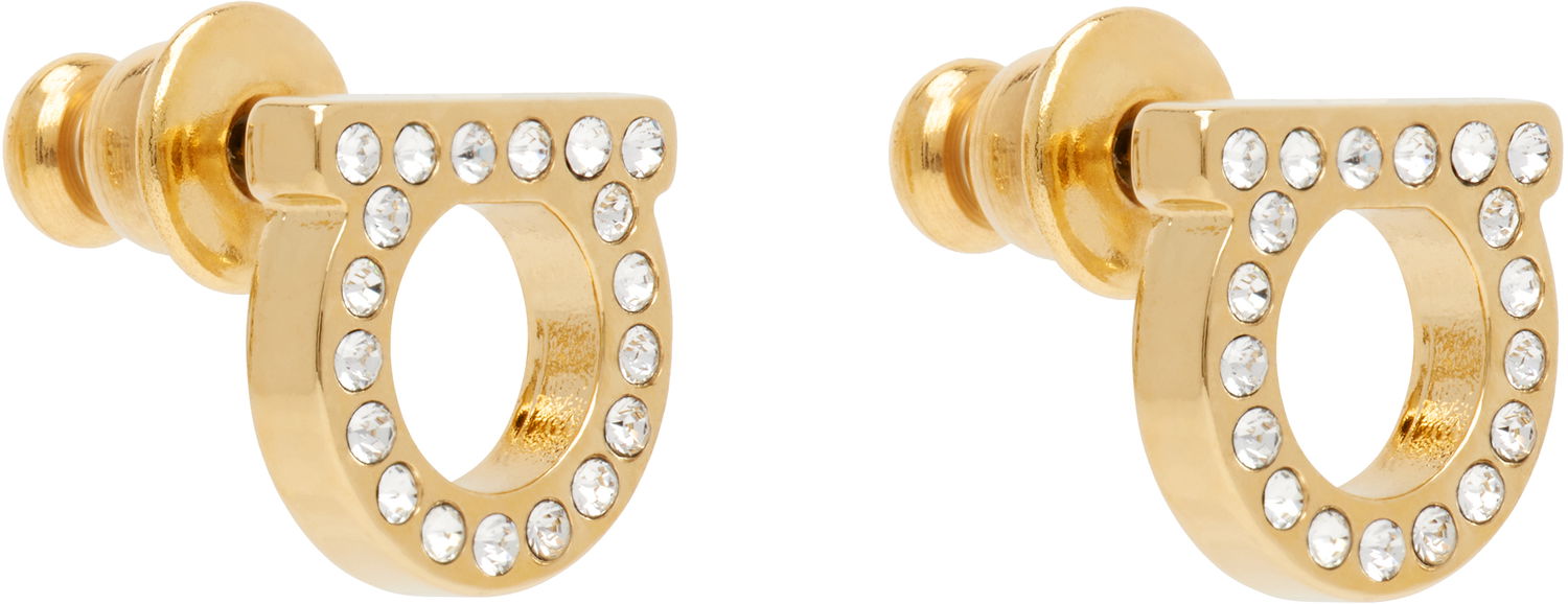 Náušnice FERRAGAMO Salvatore Ferragamo Gancini Crystal Earrings Metalická | 696576, 1