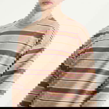 Tričko BEAMS BEAMS Loose Long Sleeve Stripe T-Shirt Hnedá | 1114-0491-803-24, 5