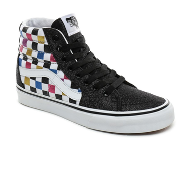 Tenisky a topánky Vans Sk8-Hi Glitter Checkerboard Čierna | VN0A4BV6V3P, 2