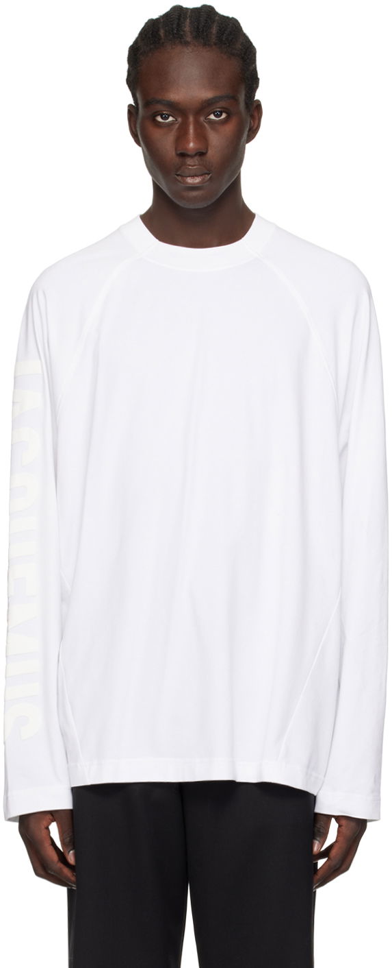 Tričko Jacquemus Les Classiques 'Le T-Shirt Typo' Long Sleeve T-Shirt Biela | 24E245JS213-2031