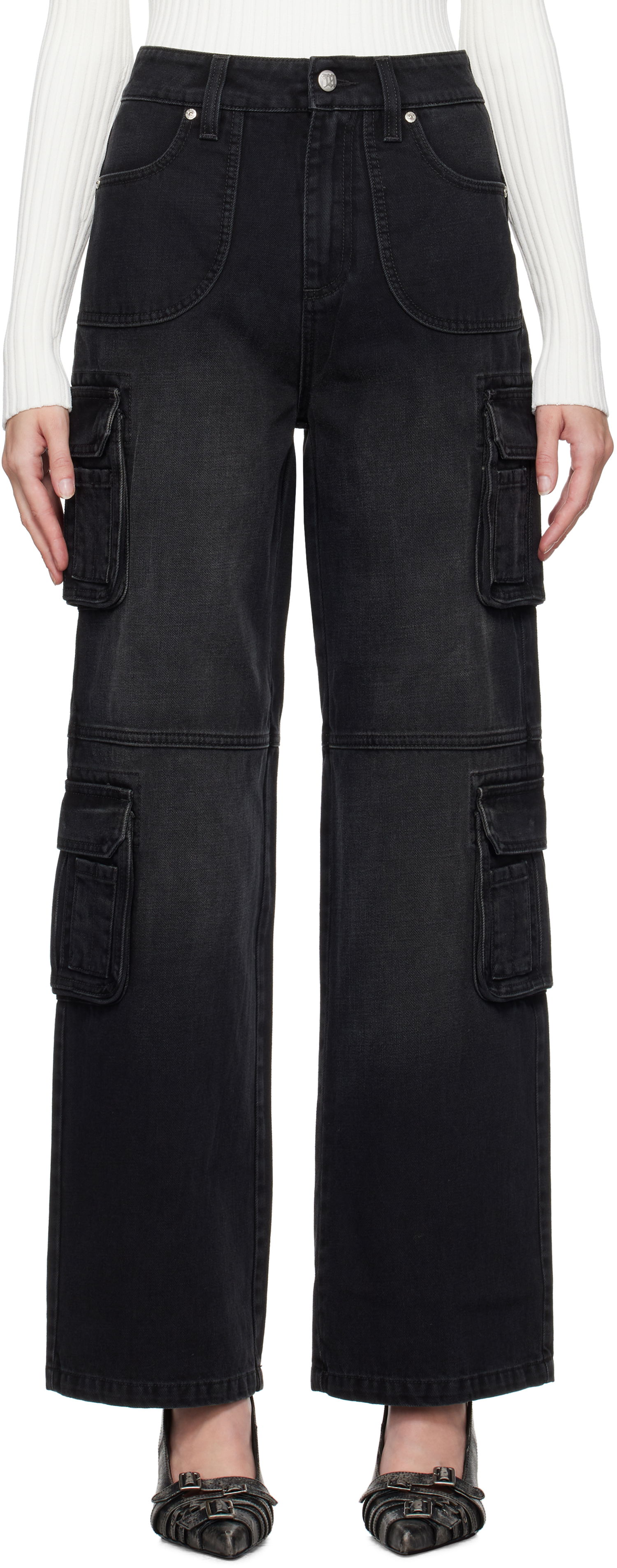 Cargo nohavice MISBHV Washed Cargo Jeans Čierna | 241W300, 0