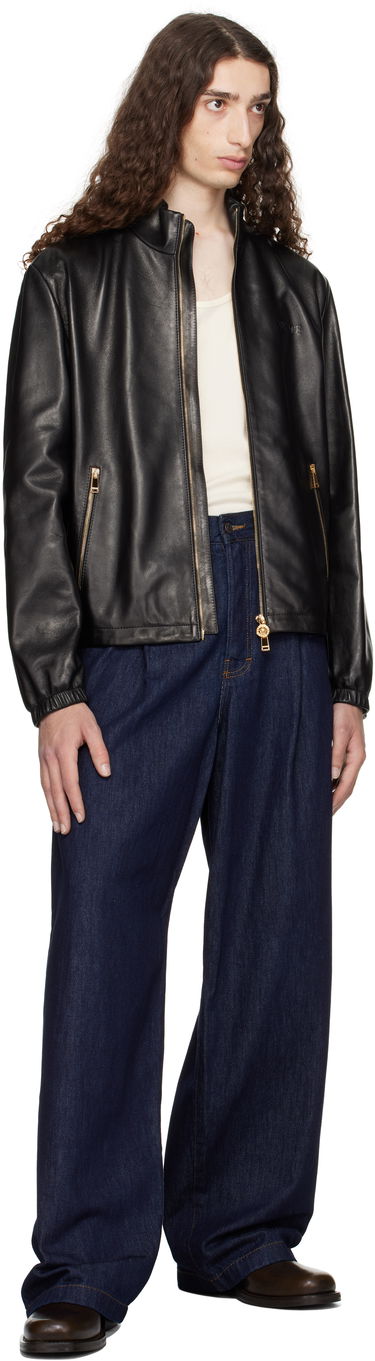 Bunda Versace Versace Plongé Leather Jacket Čierna | 1019606_1A14141, 3
