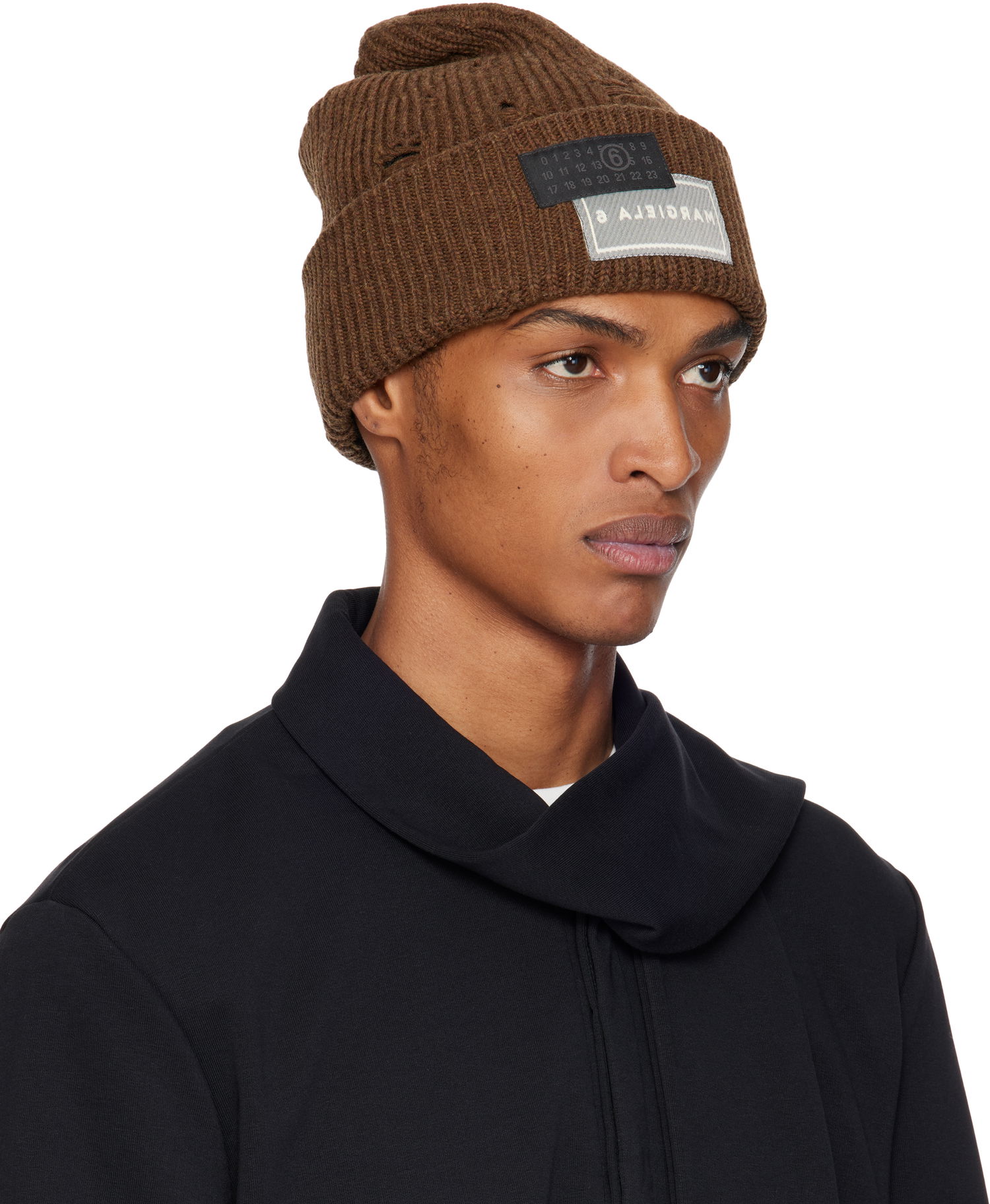 Kulicha Maison Margiela MM6 Maison Margiela Logo Patch Beanie Hnedá | SH0TB0001 M13138, 1