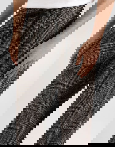 Nohavice Dolce & Gabbana Dolce & Gabbana Glen Plaid Alpaca Blend Joggers Hnedá | GP12RTFQMKDS8101, 3