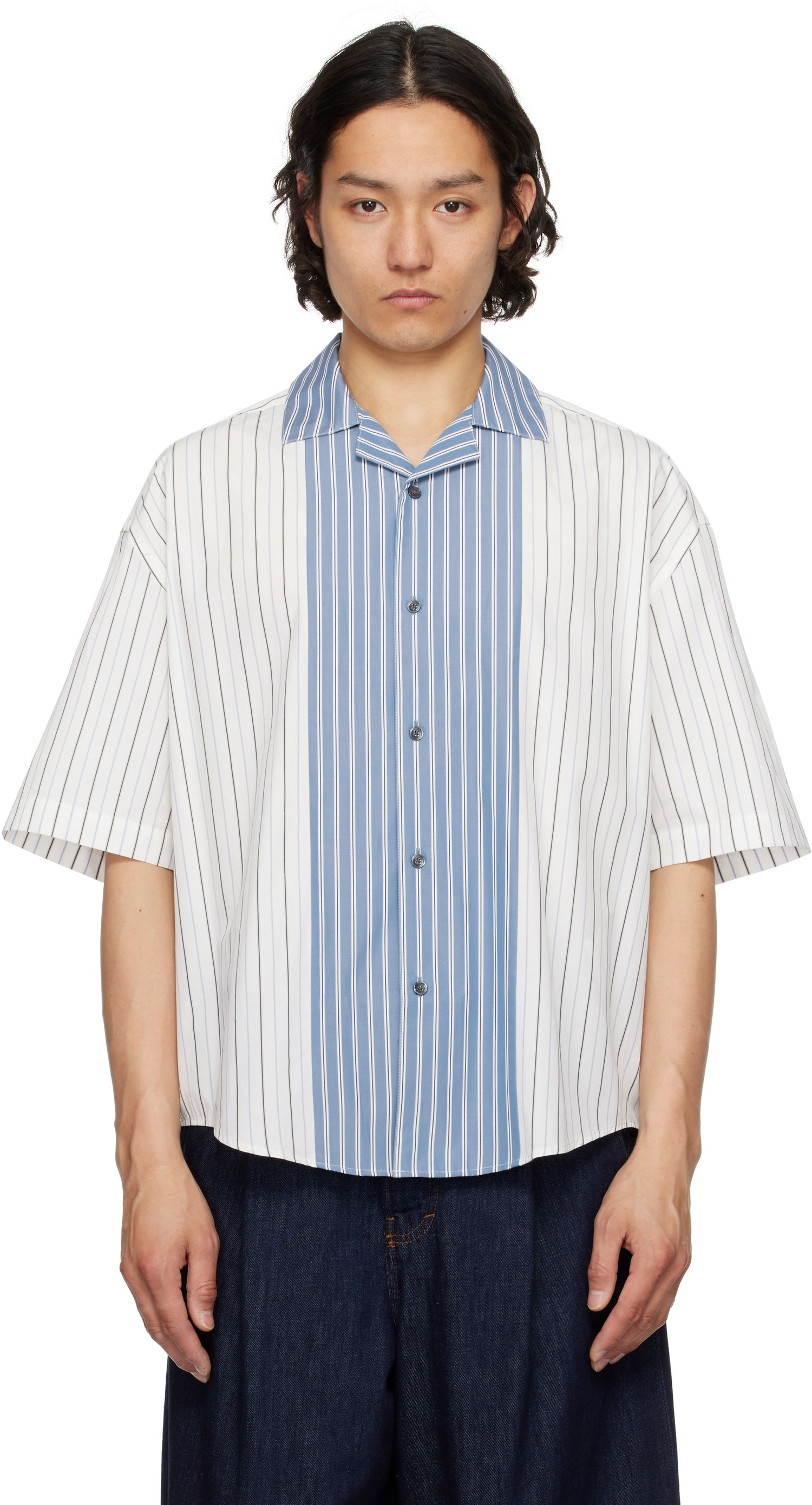 Košeľa AMI AMI Paris Short Sleeve Boxy Shirt Modrá | HSH286.CO0109, 0