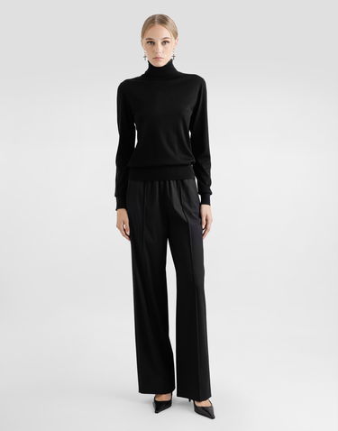 Sveter Dolce & Gabbana Dolce & Gabbana Wool Turtleneck Sweater with Logo Embroidery Čierna | FXW13ZJCVXFN0000, 1