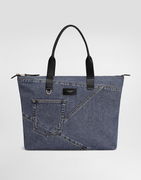 Patchwork Denim Shopper Tote Bag