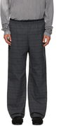 P-Tilson Plaid Wide-Leg Trousers with Elasticated Waist