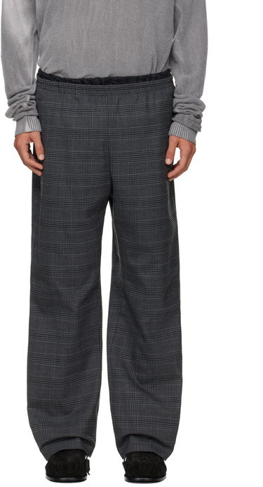 Nohavice Diesel P-Tilson Plaid Wide-Leg Trousers with Elasticated Waist Šedá | A18485-0DEBS-9XXA, 0