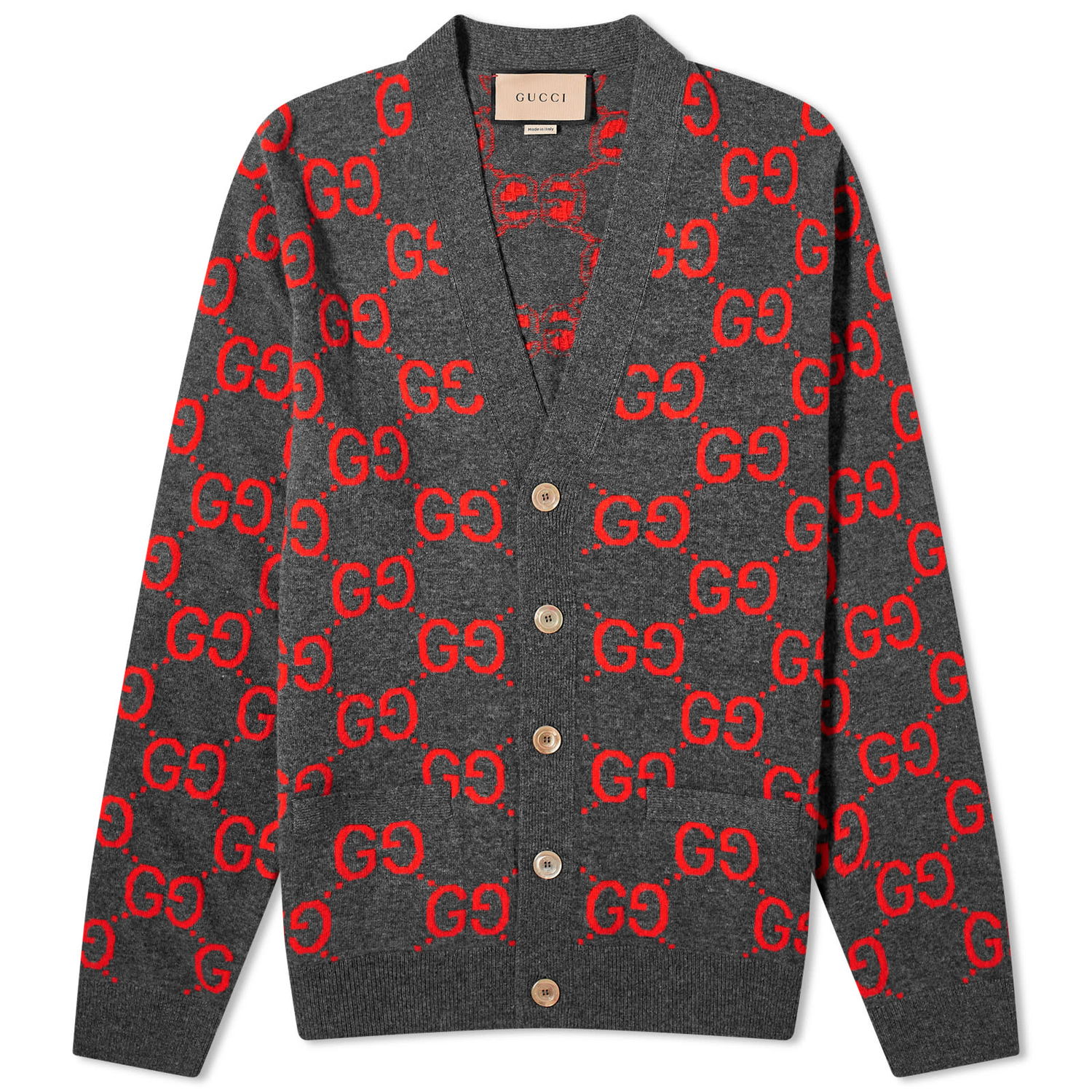 Sveter Gucci Jumbo GG Jacquard Cardigan Vínová | 694758-XKCC5-1129, 0