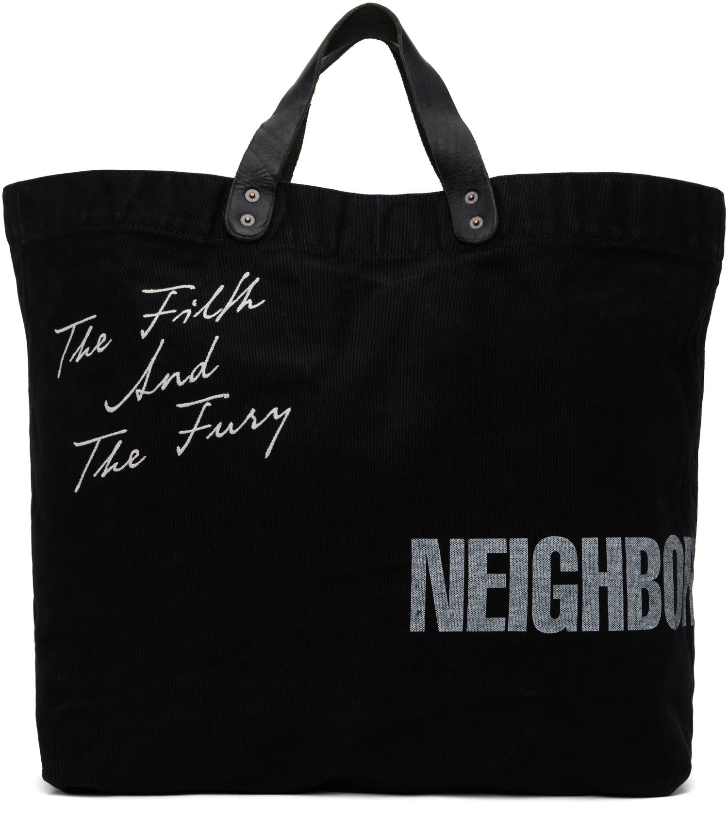 Tote bag Neighborhood Washed Canvas Tote Bag Čierna | 242TQNH-CG01, 0