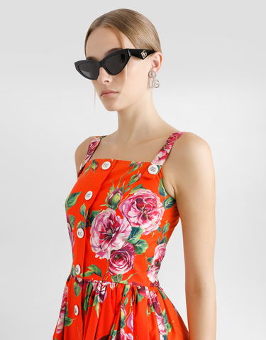 Šaty Dolce & Gabbana Dolce & Gabbana Rose Print Cotton Sundress Oranžová | F6ZT0THS5TIHO5JA, 3