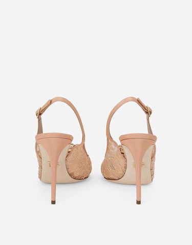 Tenisky a topánky Dolce & Gabbana Slingback Lace Pumps Béžová | CG0712AQ07480240, 2