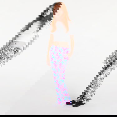 Tepláky adidas Performance Stella Mccartney x Velours Track Pants Signal Cyan/ Pink/ Clearo Fialová | IW9847, 3