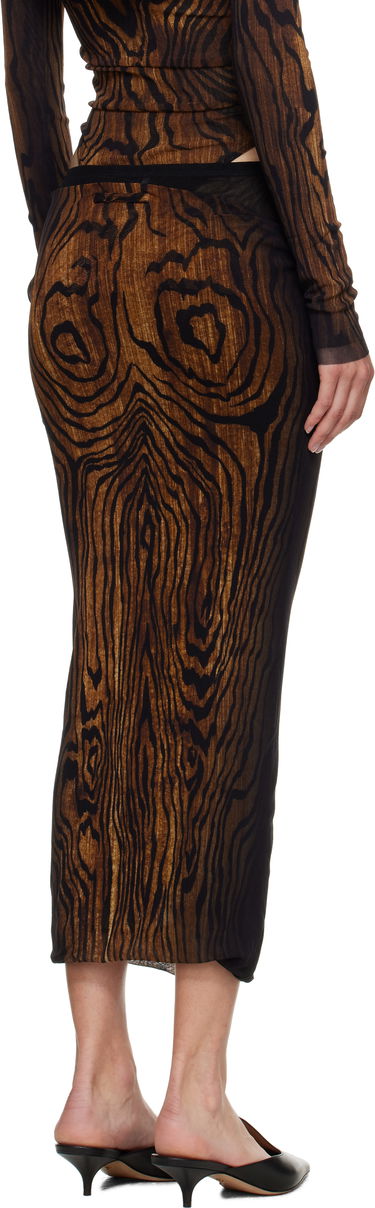Sukňa Jean Paul Gaultier Jean Paul Gaultier 'The Long Draped Wood' Midi Skirt Hnedá | 25/03-W-SK011-M002P-0060, 2