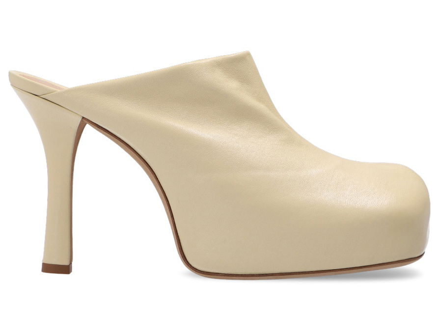 Tenisky a topánky Bottega Veneta Leather Platform Mule With Square Toe Béžová | 630148VBP409311, 0
