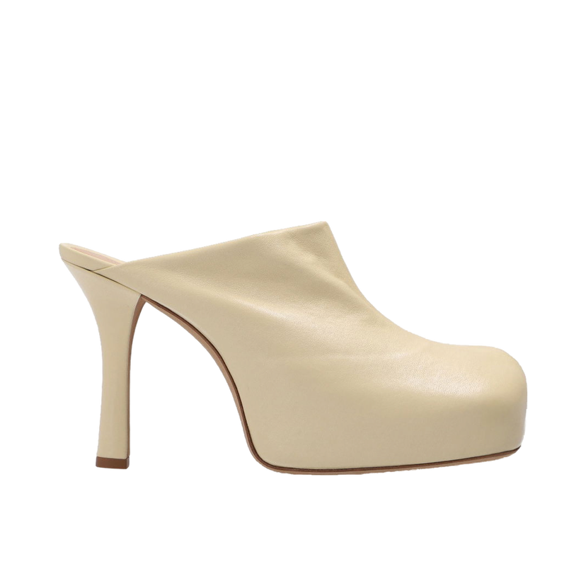 Tenisky a topánky Bottega Veneta Leather Platform Mule With Square Toe Béžová | 630148VBP409311