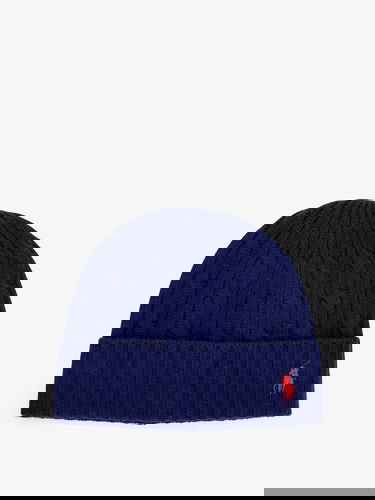 Kulicha Polo by Ralph Lauren Cable Knit Beanie Modrá | 449959346002, 0