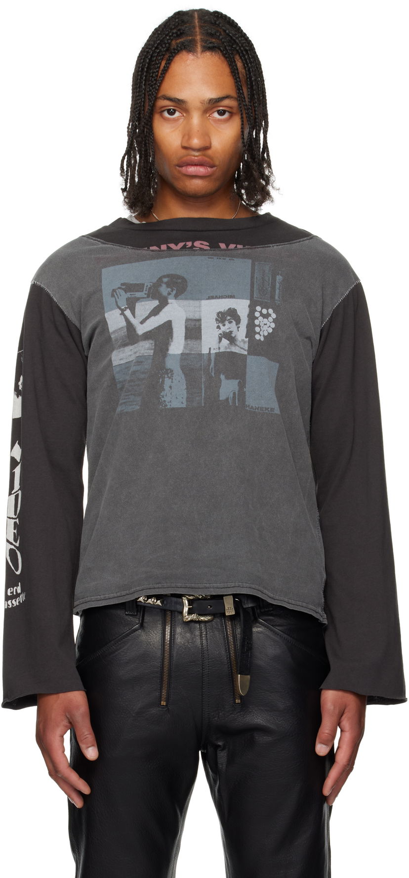 Tričko Enfants Riches Déprimés Enfants Riches Déprimés Benny's Video Assemblage Long Sleeve T-Shirt Šedá | 010-851