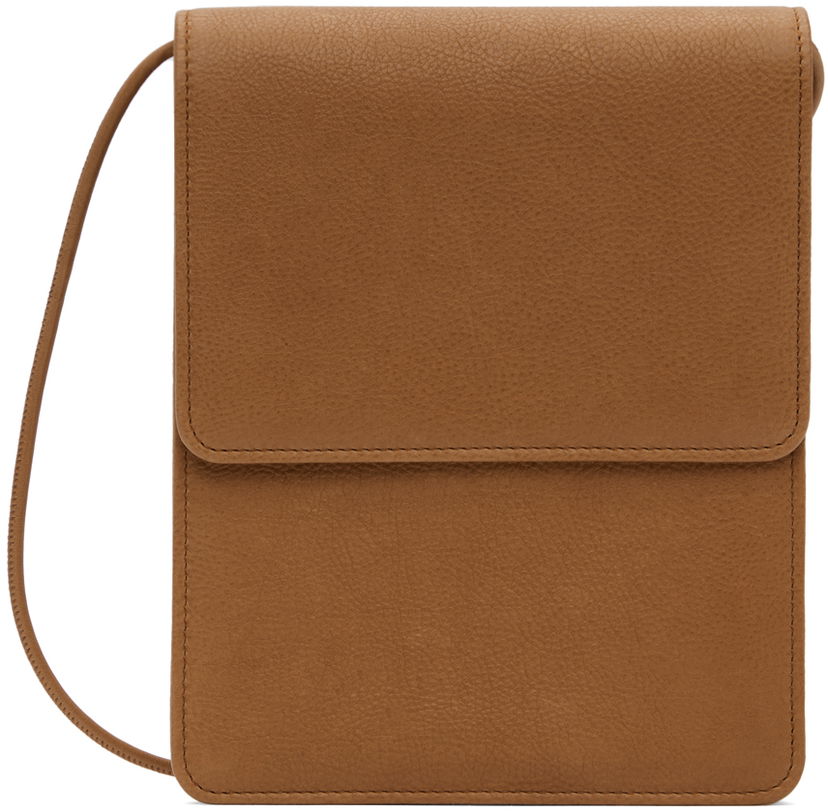 Taška cez rameno The Row Leather Crossbody Bag Hnedá | W1676-L137