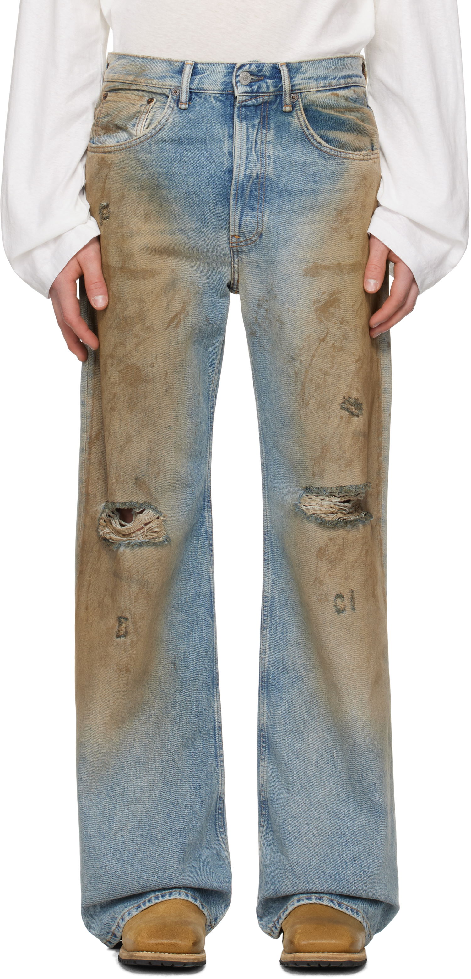 Džínsy Acne Studios Acne Studios Loose Fit 2021M Jeans Modrá | B00403-, 0