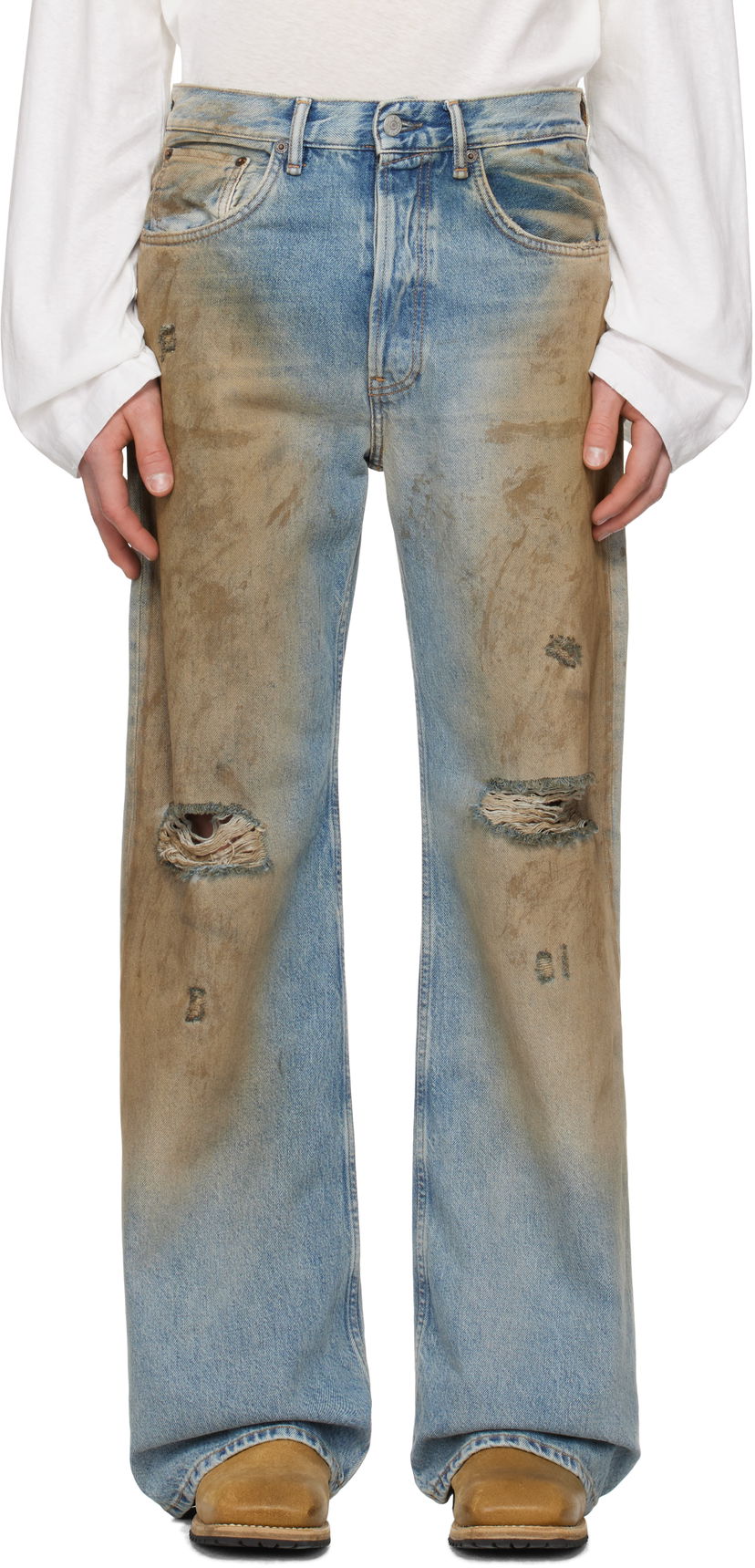 Džínsy Acne Studios Acne Studios Loose Fit 2021M Jeans Modrá | B00403-