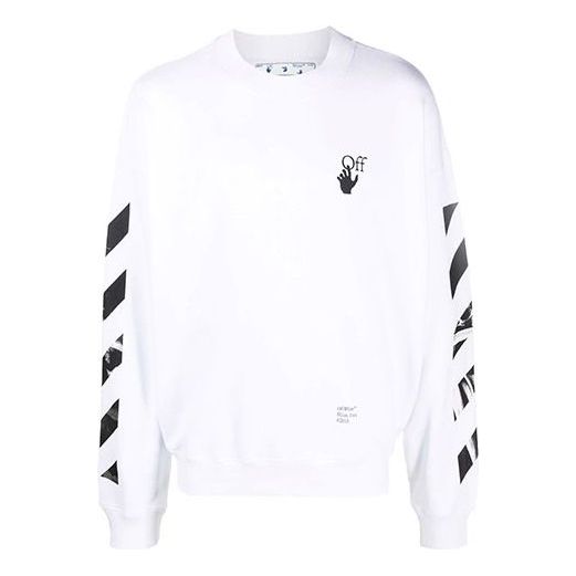 Sveter Off-White Off-White FW21 Arrow Logo Loose Fit Pullover Biela | OMBA054F21FLE0110110