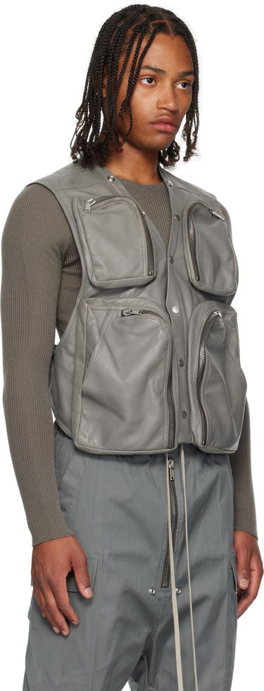 Vesta Rick Owens Rick Owens Concordians Cargo Leather Vest Čierna | RU02E1767 LBY, 4