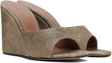 Doplnky Amina Muaddi Amina Muaddi Lupita Wedge Heeled Sandals Béžová | LUPITA WEDGE CEMENT NAPPA, 3
