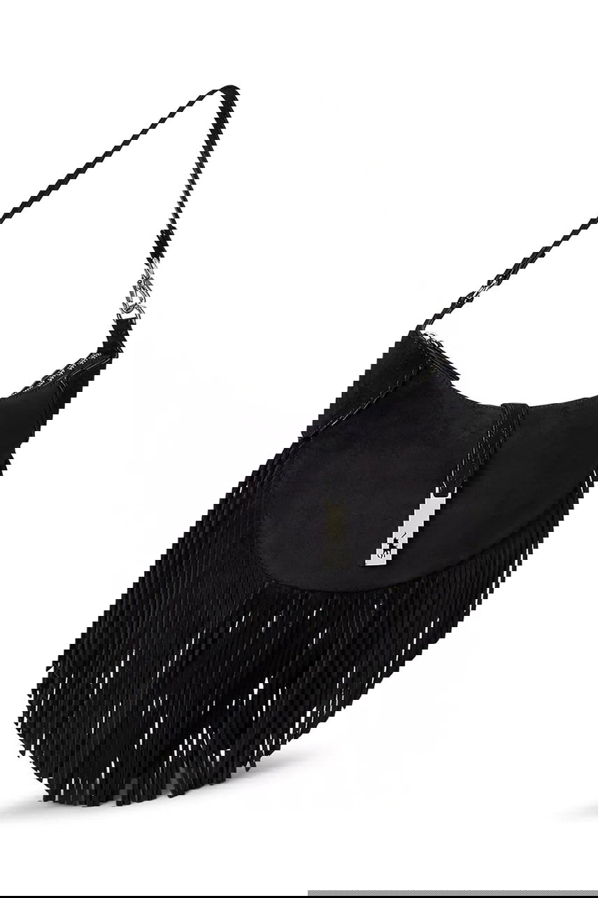 Kabelka Polo by Ralph Lauren Suede Fringed Hobo Bag Čierna | 428902588, 1