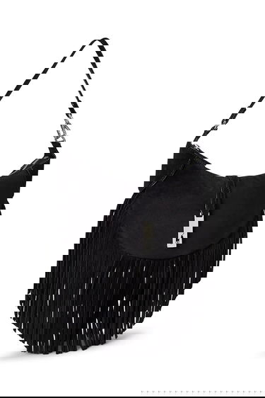 Kabelka Polo by Ralph Lauren Suede Fringed Hobo Bag Čierna | 428902588, 1