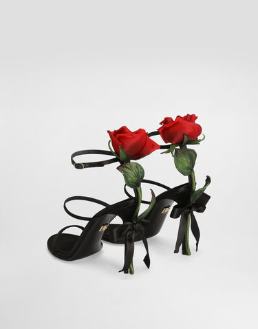 Doplnky Dolce & Gabbana Dolce & Gabbana Satin Rose Embellished Heels Čierna | CR1817A763080999, 2