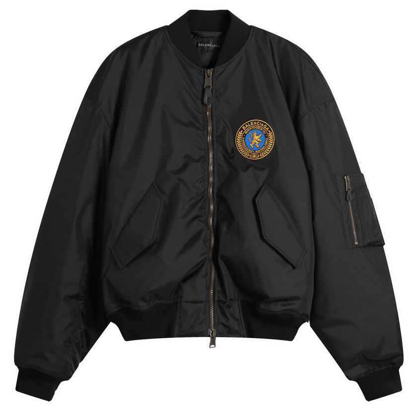 Bomber bunda Balenciaga Uniform Nylon Oxford Large Fit Bomber Jacket Čierna | 839101-TOO04-1000