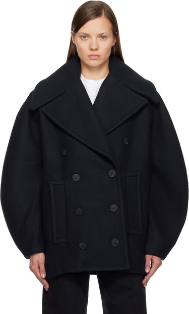 Kabáty Jacquemus 'The Ovalo' Double-Breasted Wool Peacoat Čierna | 25HCOW00103AW00429, 0