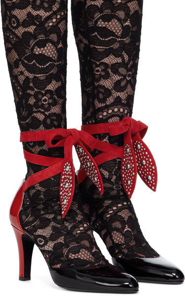 Tenisky a topánky Valentino Valentino Garavani Foliefoliage Lace Heels Červená | 6W0S0LT5UTM, 3