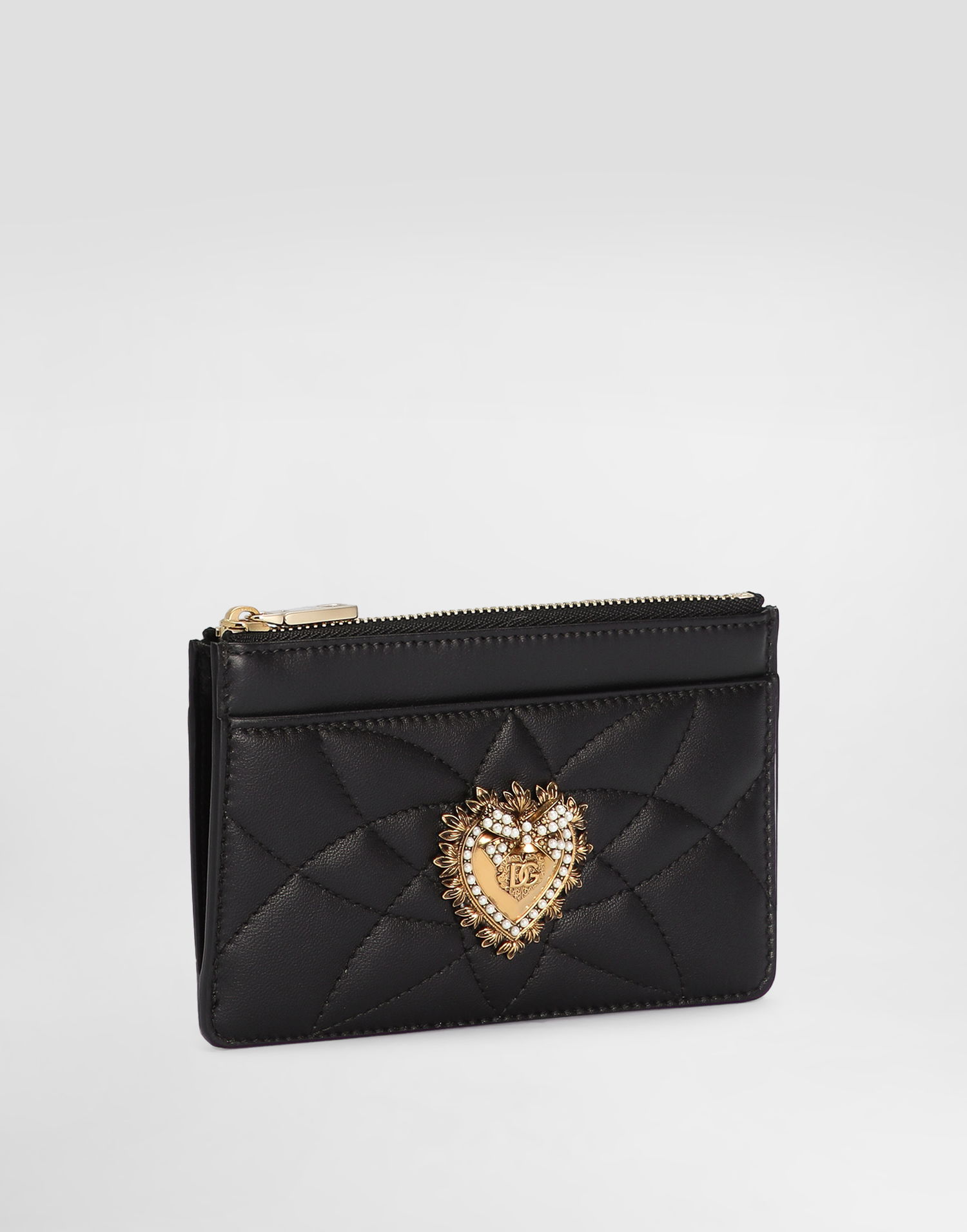 Peňaženka Dolce & Gabbana Devotion Medium Quilted Leather Card Holder Čierna | BI1261AV96780999, 1