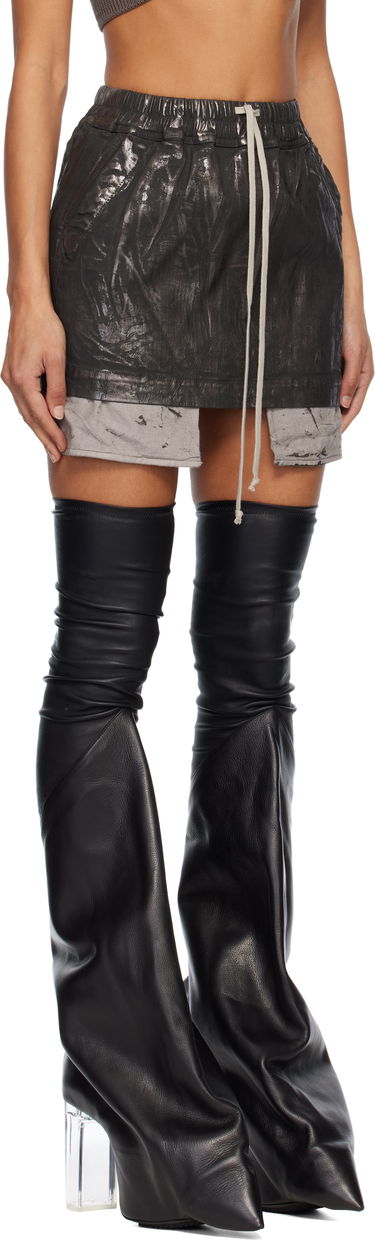 Sukňa Rick Owens Concordians Fog Distressed Drawstring Miniskirt Čierna | DS02E7321 SBZMC, 1
