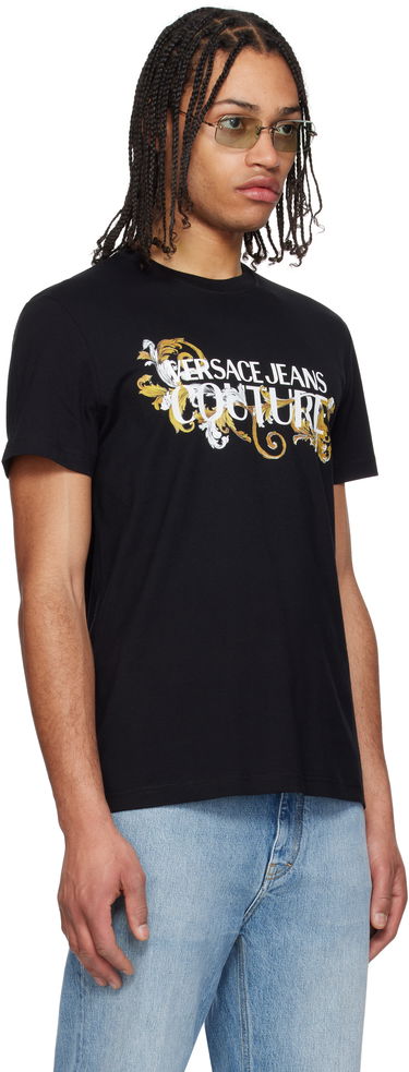 Tričko Versace Versace Jeans Couture Logo Baroque T-Shirt Čierna | E78GAHC05_ECJ01C, 1