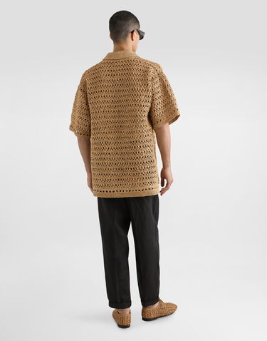 Polo tričko Dolce & Gabbana Dolce & Gabbana Crochet Polo Shirt Béžová | GXZ58TJAIRDA0591, 2