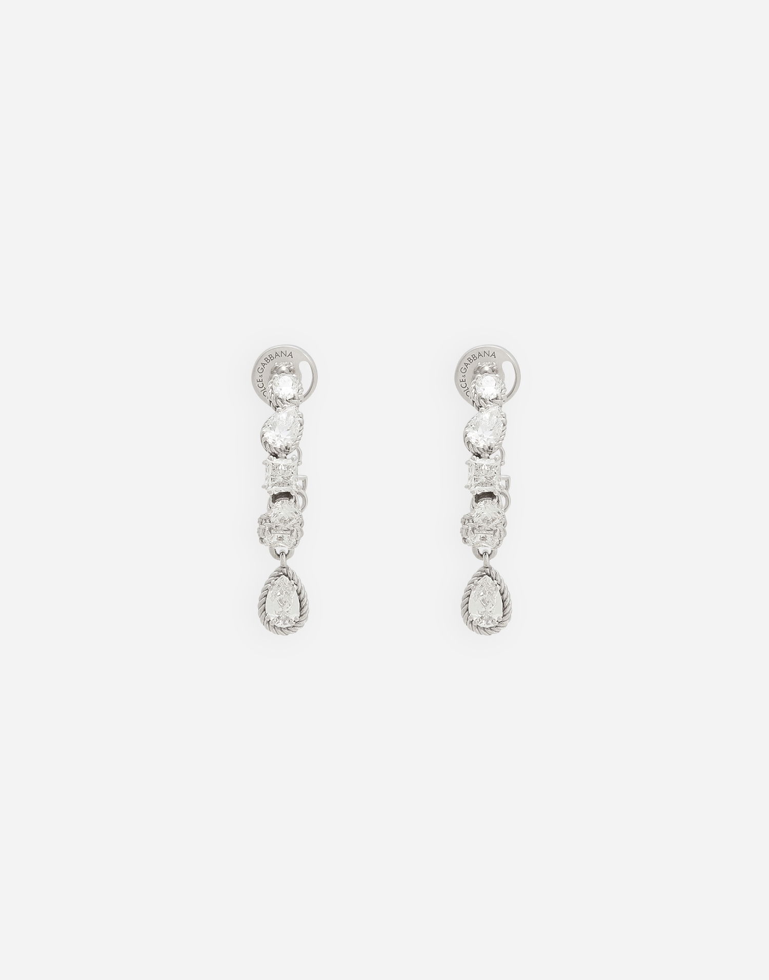 Náušnice Dolce & Gabbana 18K White Gold Easy Diamond Earrings Metalická | WEQD1GWDIA180001, 0