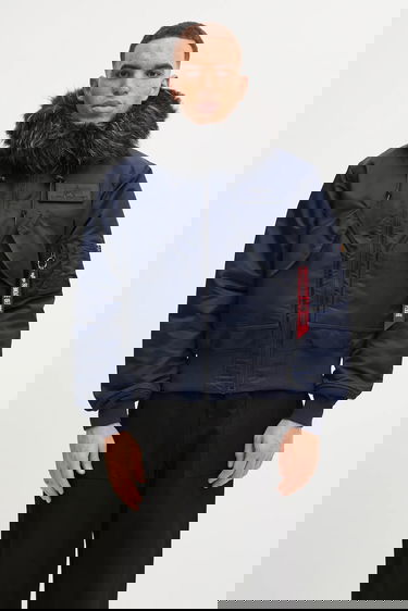 Bomber bunda Alpha Industries 45/P Hooded Custom Faux Fur Bomber Jacket Navy | 113145, 0