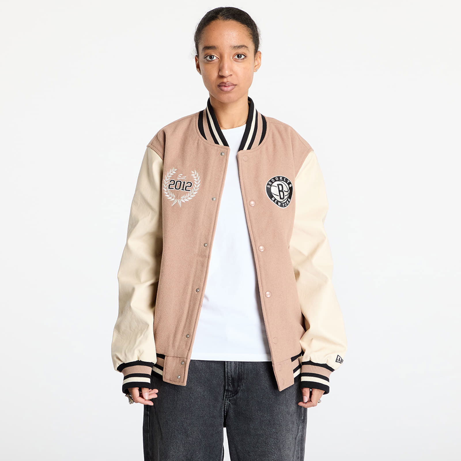 Lifestyle Beige Varsity Jacket