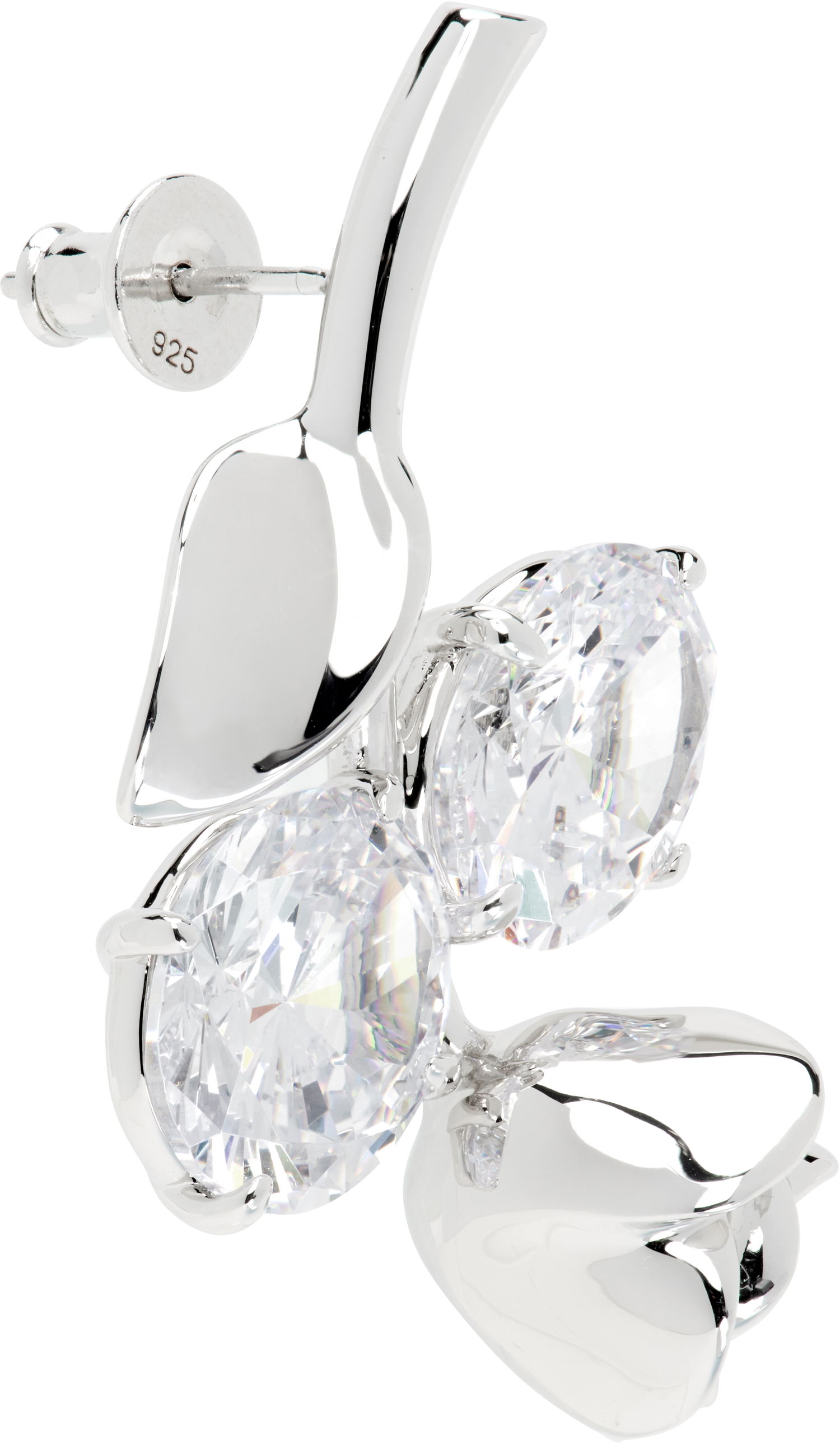 Náušnice SHUSHU/TONG SHUSHU/TONG x YVMIN Edition Inverted Gemstone and Metal Rose Single Earring Metalická | 22329SLV00DL, 1
